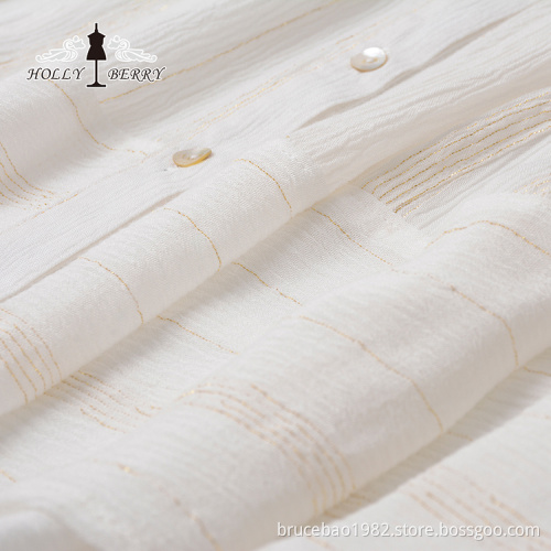 Single-breasted V-neck Woven Breathable White Lady Vest